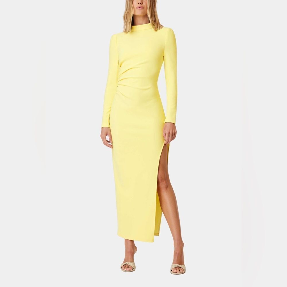 NWT Elliatt Yellow Asymmetrical Nola Maxi Dress